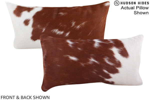Brown and White Cowhide Pillow #A15922