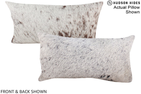 Salt and Pepper Black Cowhide Pillow #A15926