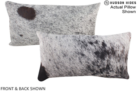 Salt and Pepper Black Cowhide Pillow #A15930