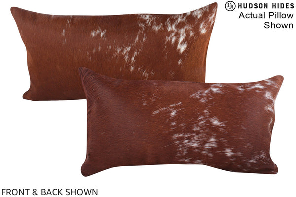 Brown and White Cowhide Pillow #A15932
