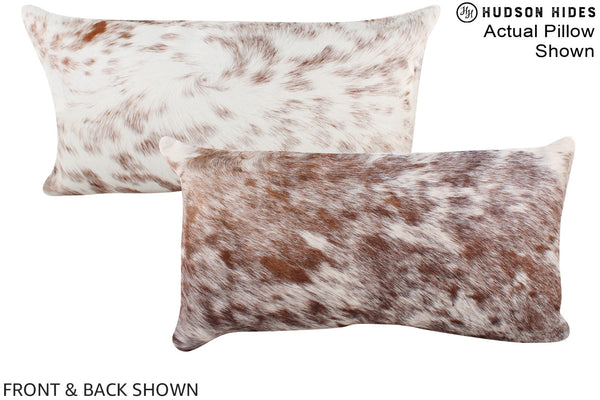 Salt and Pepper Brown Cowhide Pillow #A15937