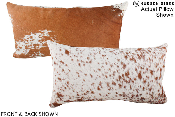 Salt and Pepper Brown Cowhide Pillow #A15941