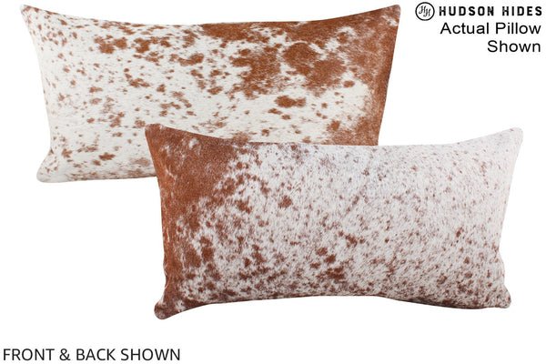 Salt and Pepper Brown Cowhide Pillow #A15944