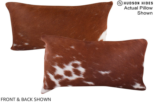 Brown and White Cowhide Pillow #A15956