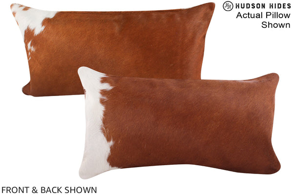 Brown and White Cowhide Pillow #A15957