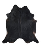Solid Black Cowhide Rug #A15971R