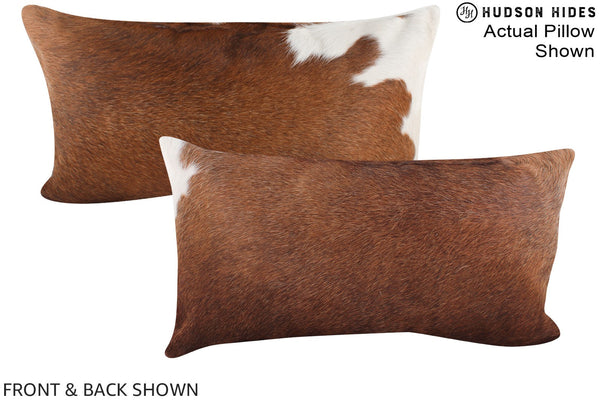 Brown and White Cowhide Pillow #A15990