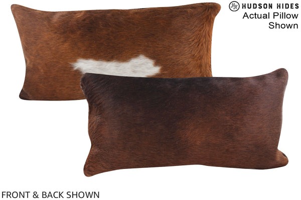 Brown and White Cowhide Pillow #A16007