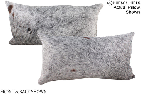 Salt and Pepper Black Cowhide Pillow #A16011