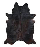 Solid Black Cowhide Rug #A16026R