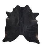 Solid Black Cowhide Rug #A16066R