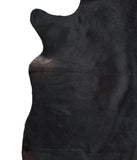 Solid Black Cowhide Rug #A16066R