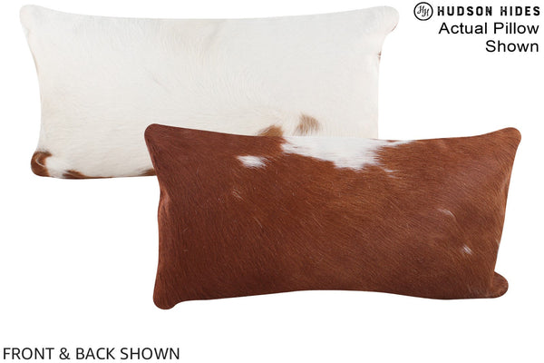 Brown and White Cowhide Pillow #A16066