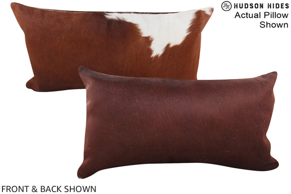 Brown and White Cowhide Pillow #A16070