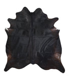Solid Black Cowhide Rug #A16079R