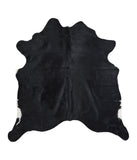 Solid Black Cowhide Rug #A16166R