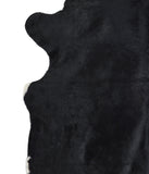 Solid Black Cowhide Rug #A16166R