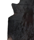 Solid Black Cowhide Rug #A16172R