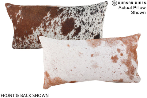 Salt and Pepper Brown Cowhide Pillow #A16185
