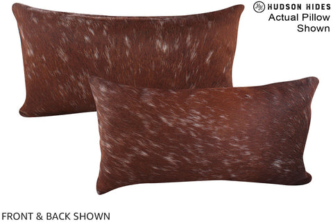 Salt and Pepper Brown Cowhide Pillow #A16188