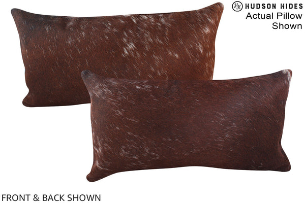 Solid Brown Cowhide Pillow #A16195