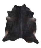 Solid Black Cowhide Rug #A16212R