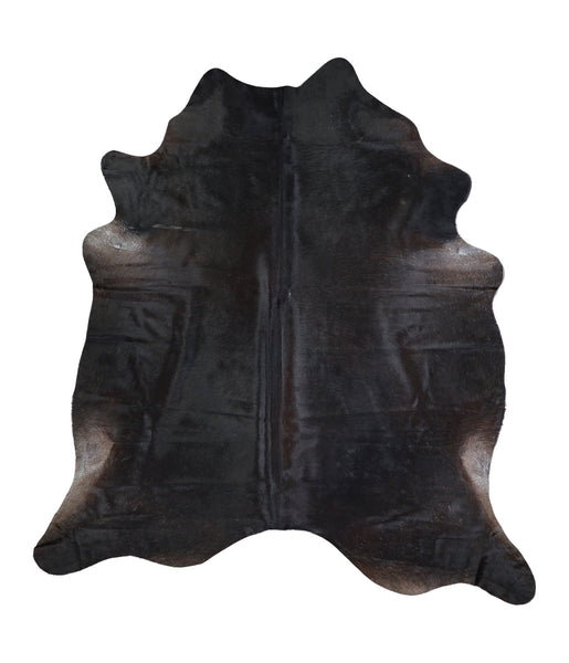 Solid Black Cowhide Rug #A16212R