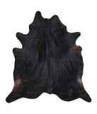 Solid Black Cowhide Rug #A16281R