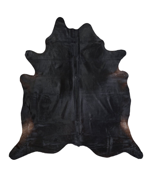 Solid Black Cowhide Rug #A16281R