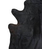 Solid Black Cowhide Rug #A16281R