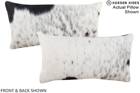 Salt and Pepper Black Cowhide Pillow #A16292