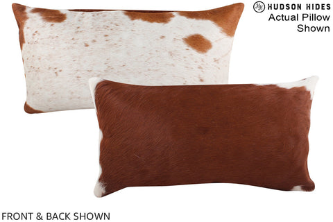 Brown and White Cowhide Pillow #A16299