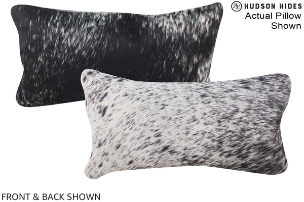Salt and Pepper Black Cowhide Pillow #A16304