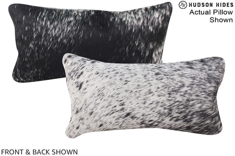 Salt and Pepper Black Cowhide Pillow #A16304