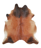 Brown with Red Cowhide Rug #A16371R