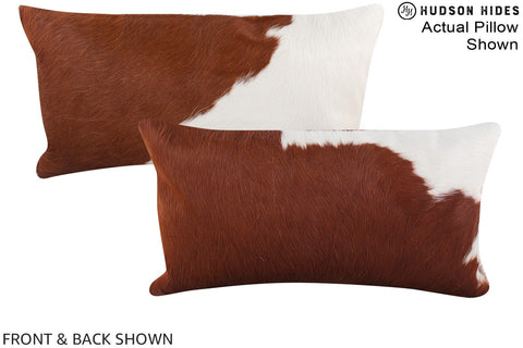 Brown and White Cowhide Pillow #A16374
