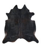 Solid Black Cowhide Rug #A16404R