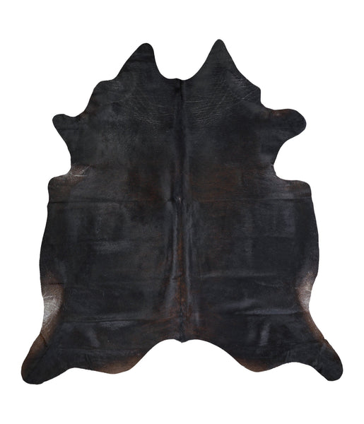 Solid Black Cowhide Rug #A16404R