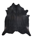 Solid Black Cowhide Rug #A16407R