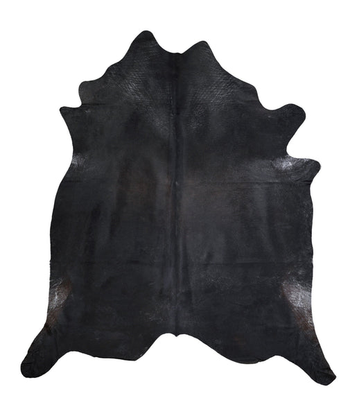 Solid Black Cowhide Rug #A16407R