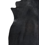 Solid Black Cowhide Rug #A16407R