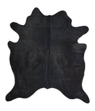 Solid Black Cowhide Rug #A16436