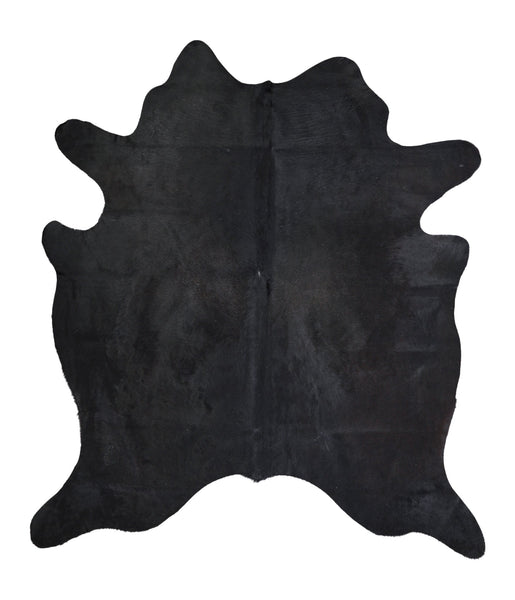 Solid Black Cowhide Rug #A16436
