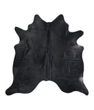 Solid Black Cowhide Rug #A16499