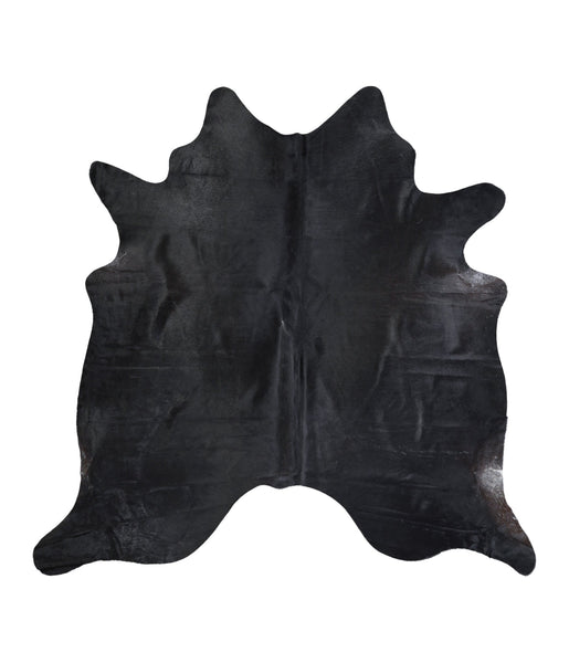 Solid Black Cowhide Rug #A16499