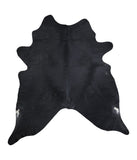 Solid Black Cowhide Rug #A16546