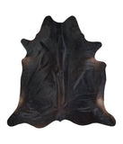 Solid Black Cowhide Rug #A16609