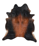 Brown with Red Cowhide Rug #A16938