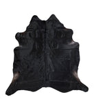 Solid Black Cowhide Rug #A17119