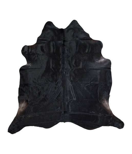 Solid Black Cowhide Rug #A17119